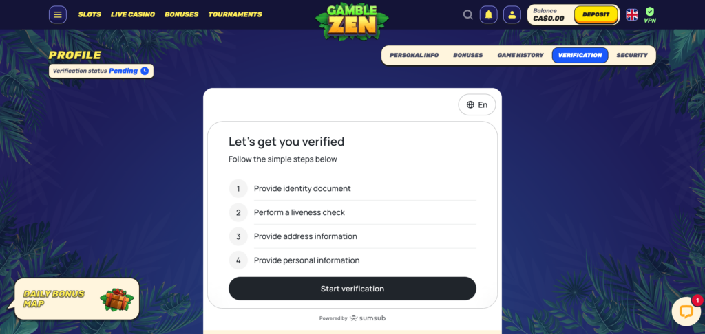 Gamblezen Sumsub KYC
