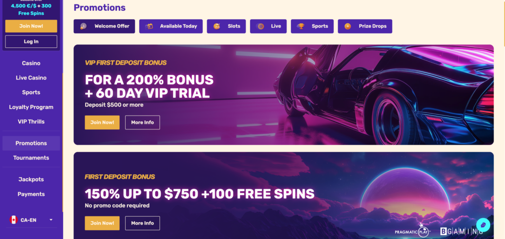 Lets Lucky promotion as seen when testing