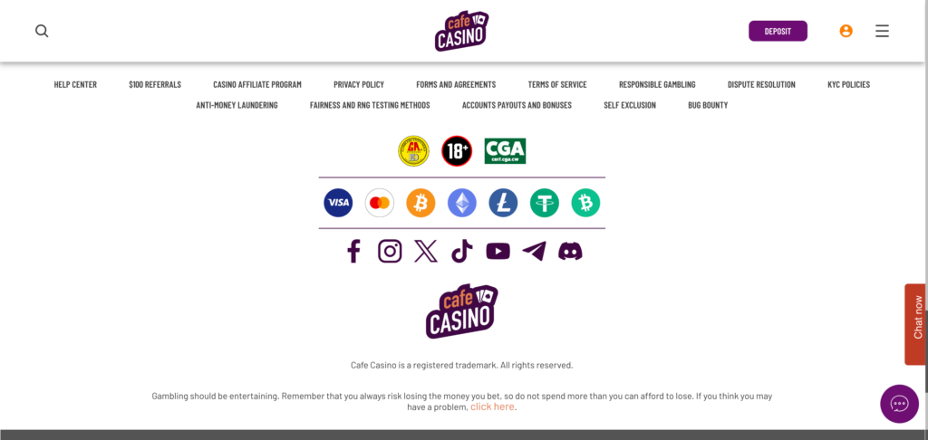 Cafe Casino footer 