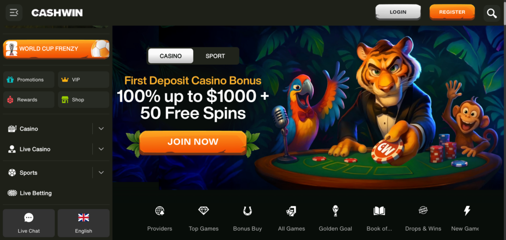 Cashwin home page