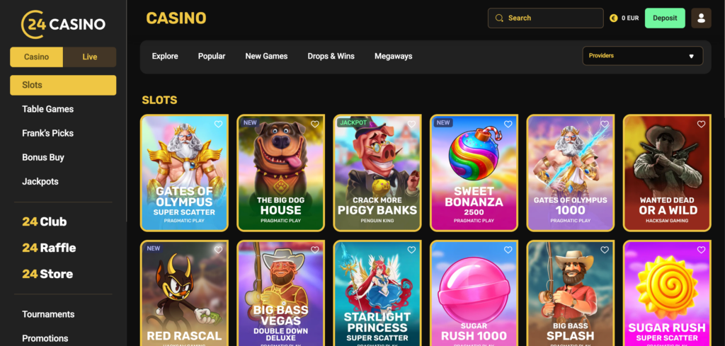 24Casino home page
