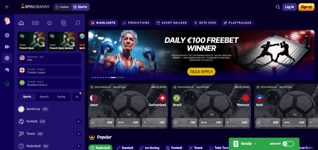 Spingranny sportsbook seen when testing