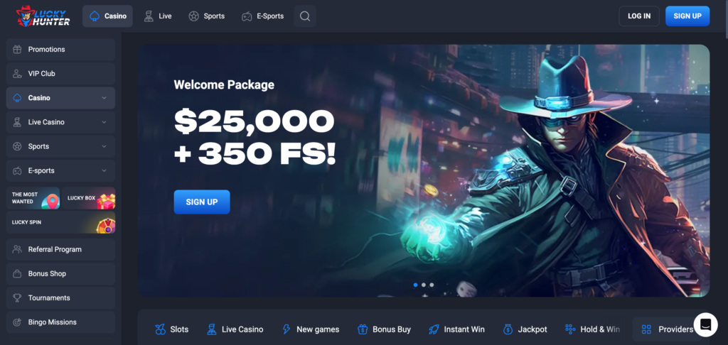 Lucky Hunter home page
