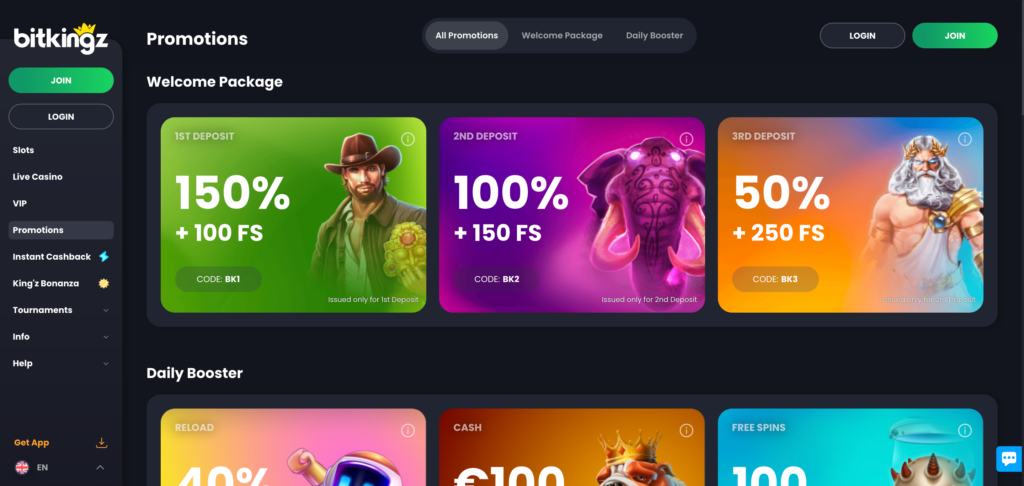 Bitkingz promotion as seen when testing