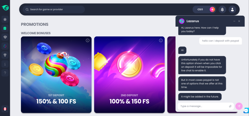 Crocoslots support chat conversation