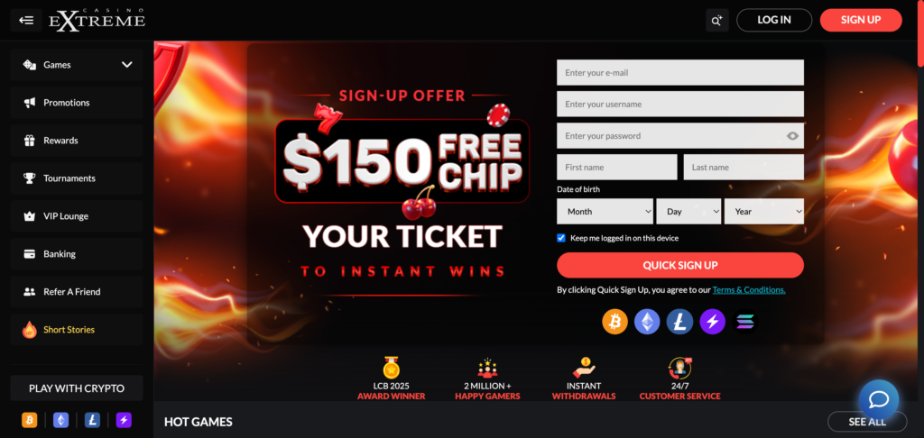 Casino Extreme Home page
