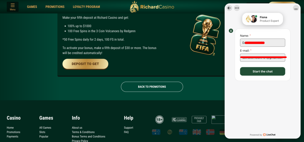 Richard Casino support chat