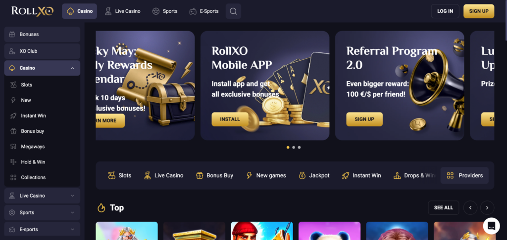 Rollxo homepage
