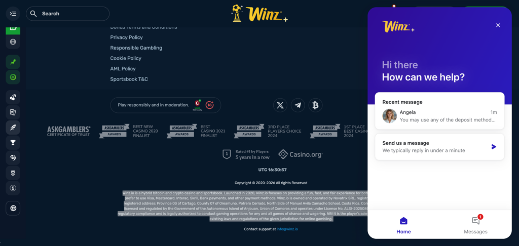 Winz support chat