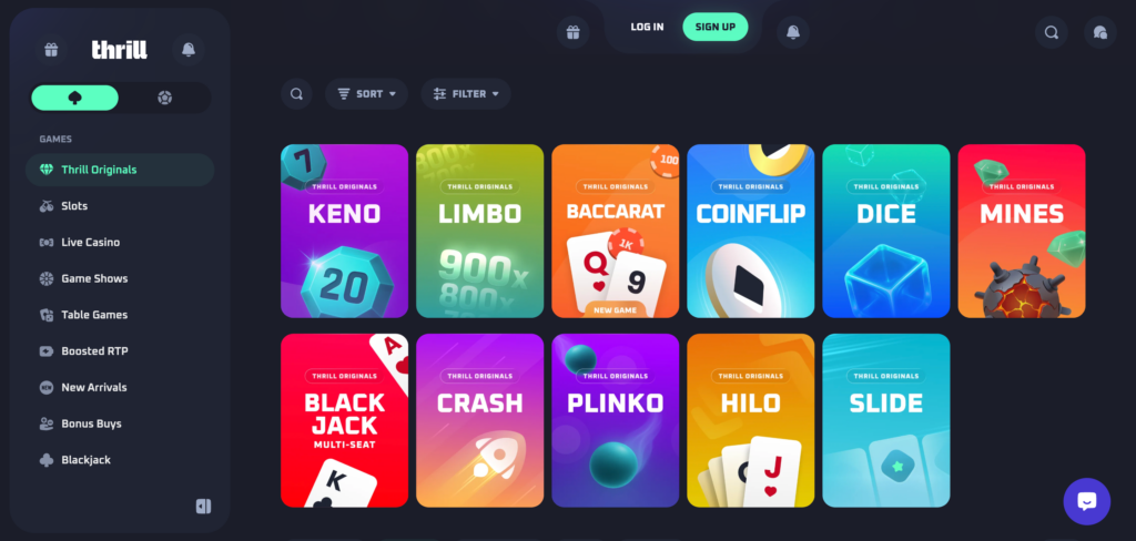 Thrill Casino original games
