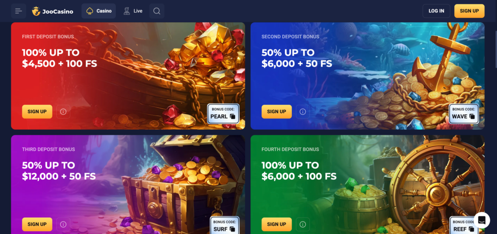 Joo Casino promotion as seen when testing