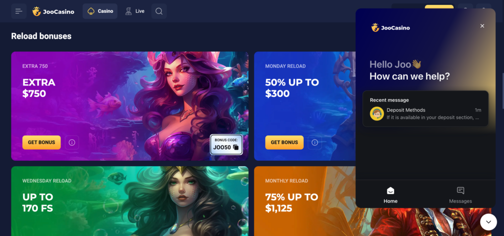 Joo Casino support