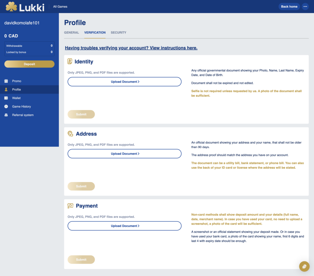 Lukki Casino KYC