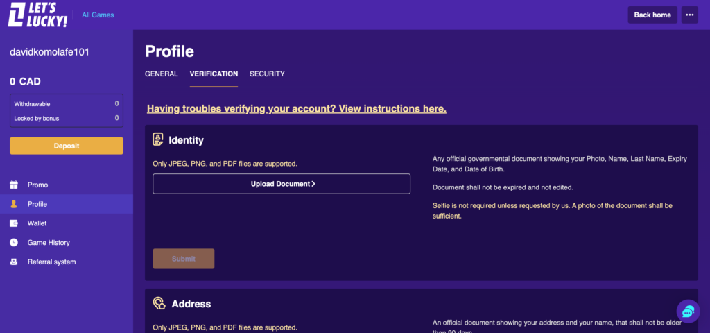 Lets Lucky KYC