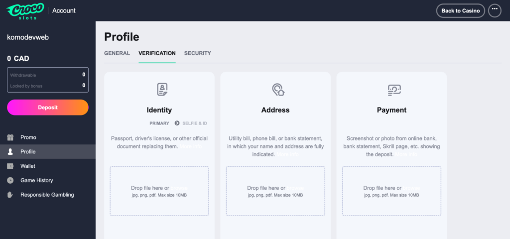 Crocoslots KYC