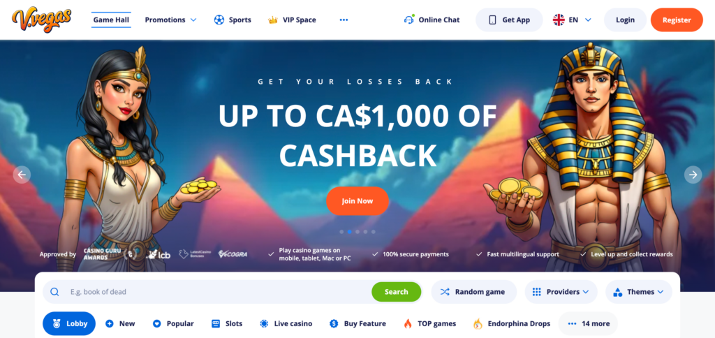 V.vegas home page