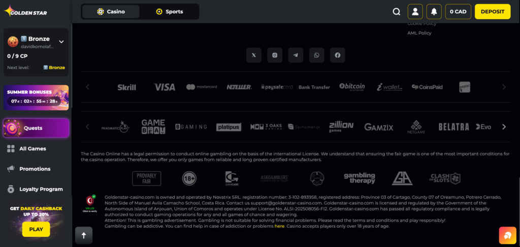 Goldenstar footer 