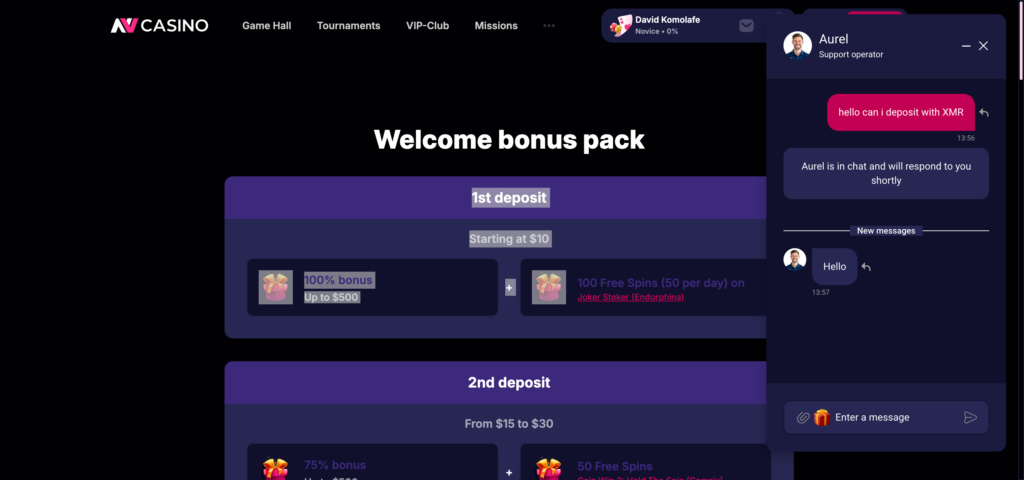 NV Casino support chat