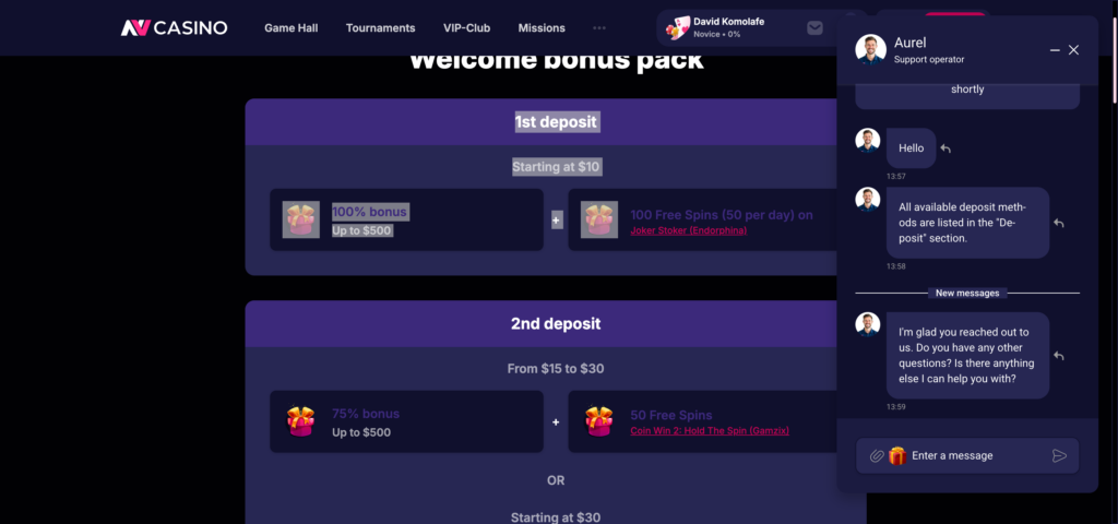 NV Casino support chat