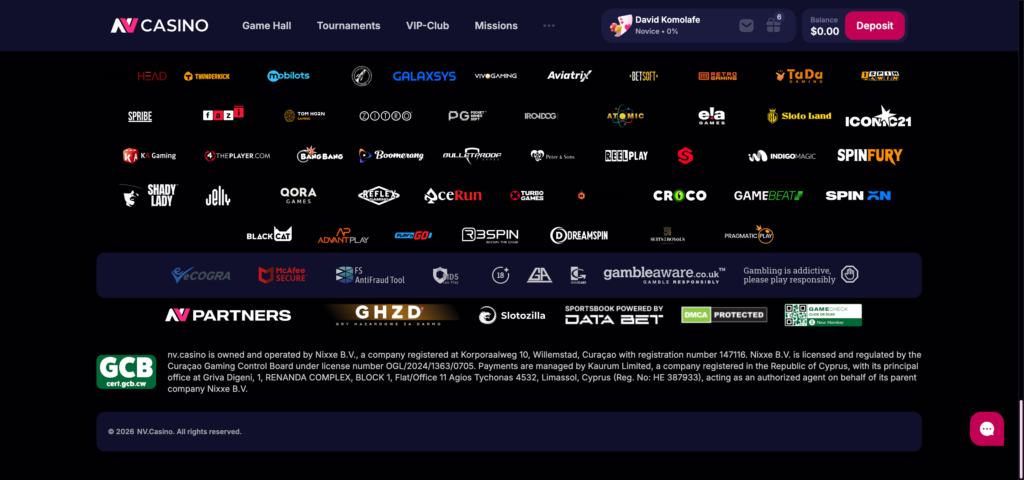 NV Casino footer