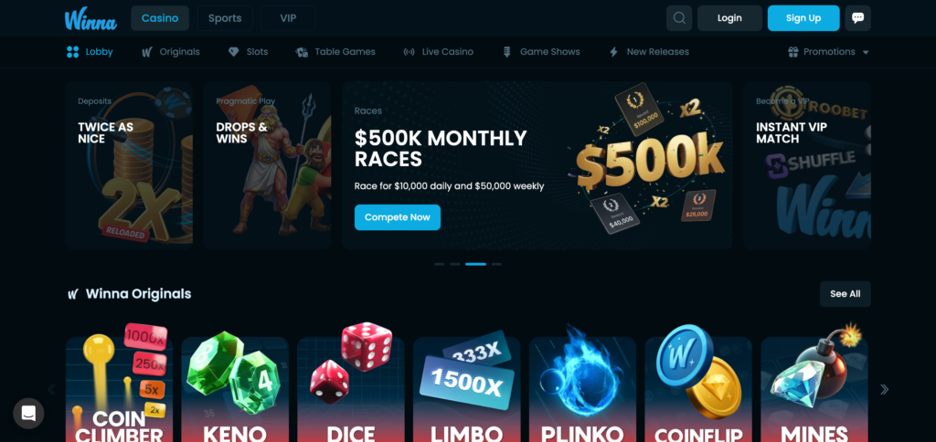 Winna casino home page