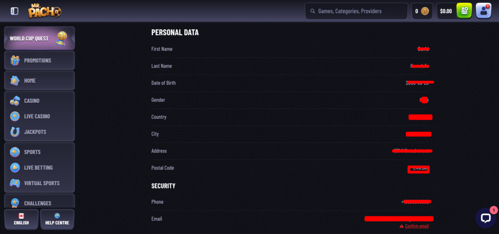 MrPacho profile settings