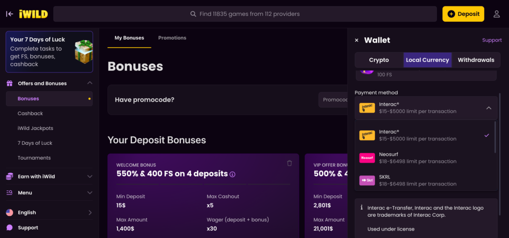 iWild Casino withdrawal