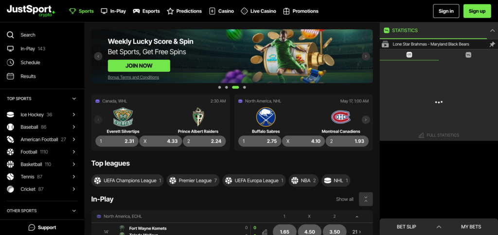 Justcasino.io Sportsbook