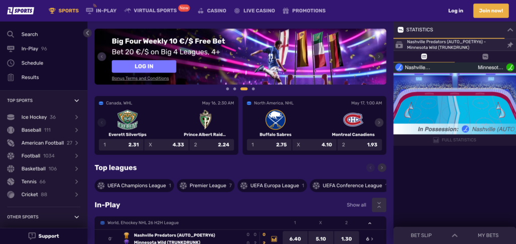 Lets Lucky sportsbook as seen when testing