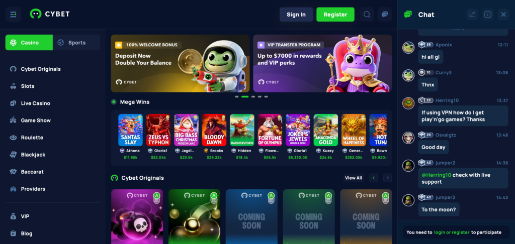 Cybet home page